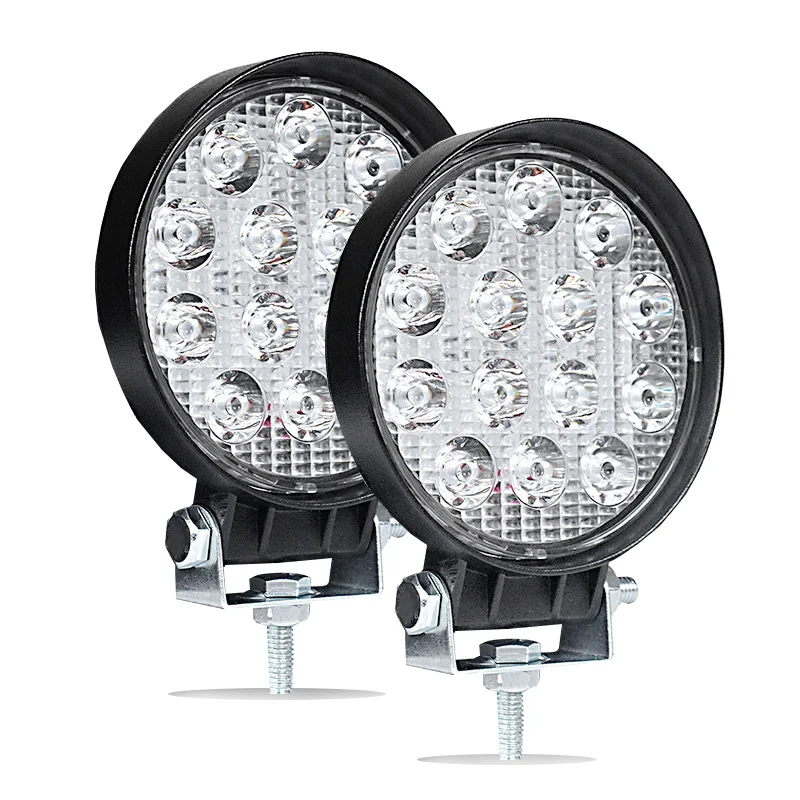 

Work Light 42W Led Bar 4.4inch Round Led Spot Light Car 4x4 Accessories Off Road light for Tractor ATV SUV Motorcycle Boat Beams