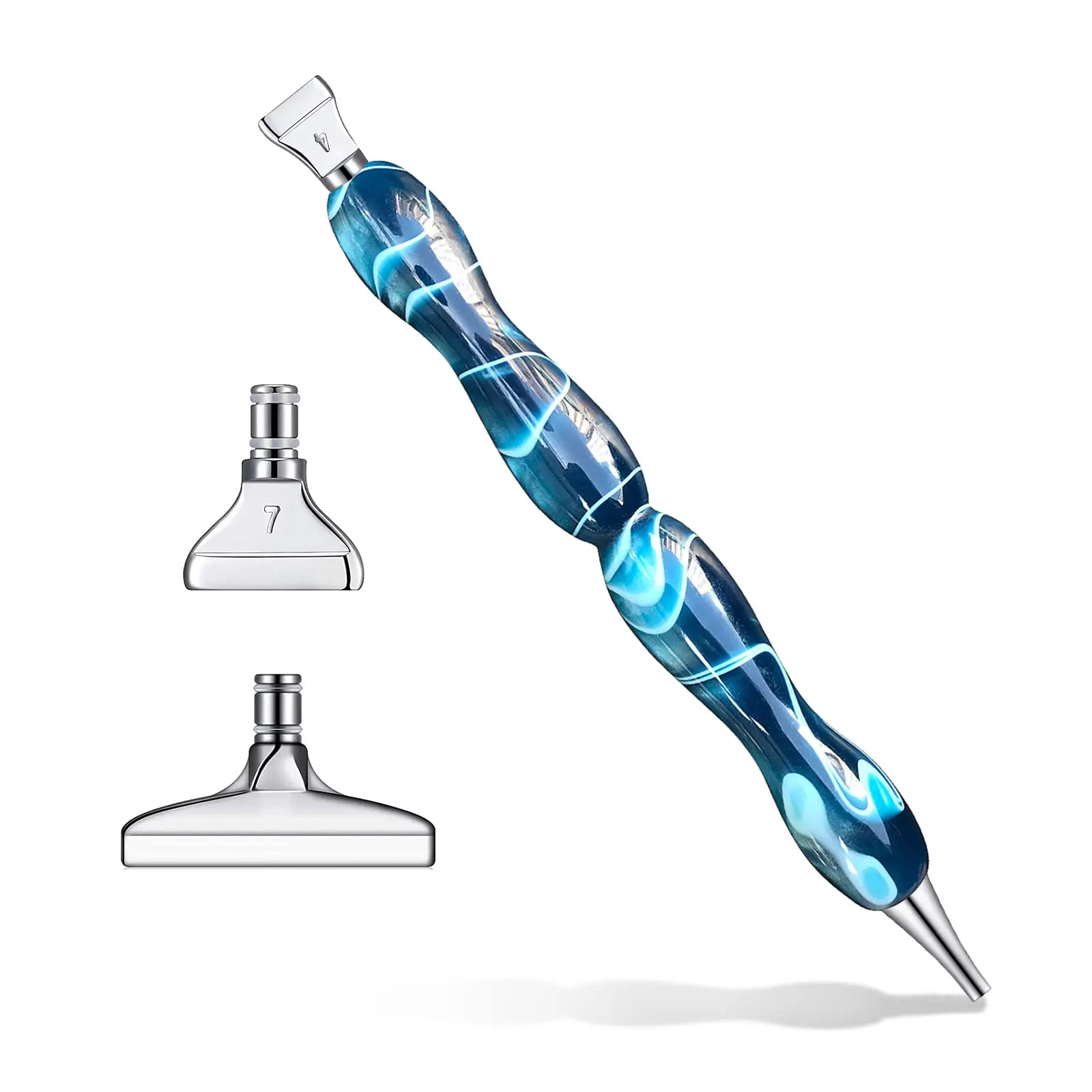 

Алмазная ручка для рисования 5D DIY, ручка для рисования из смолы с несколькими взаимозаменяемыми искусственными стразами