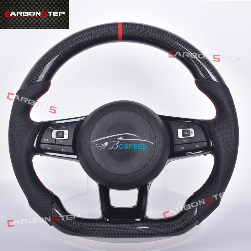 Замшевое рулевое колесо из кованого углеродного волокна для Volkswagen VW Golf 7 5 6 8 R GTI MK7