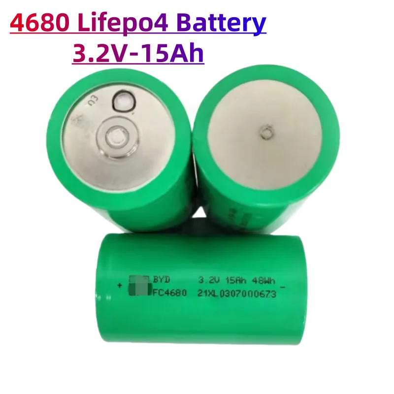 Фото 100% оригинальная литиевая батарея BYD Cylinder 3,2 В, 15 Ач, 4680, подходит для электромобилей с накоплением энергии, мобильных аккумуляторов и т. д. №1