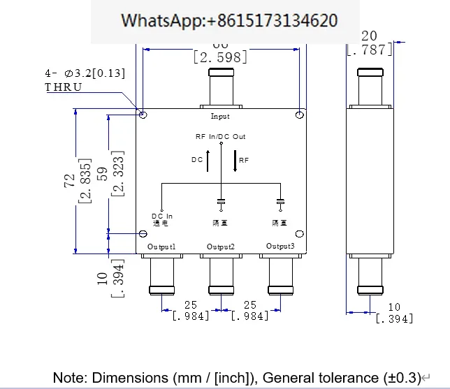 Головка TNC RF 1100-1700 МБ DGNSSGPS специальный микрополосный делитель мощности 1 1-1 7G