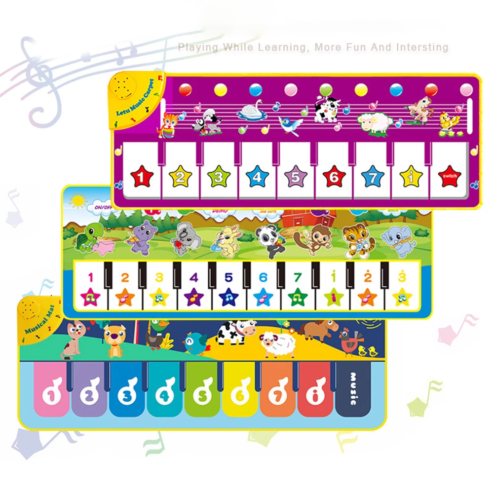 

Hot Big Size Baby Musical Play Mat With Animal Voice Toy Infant Music Playing Mat Kids Early Education Learning Children Gifts