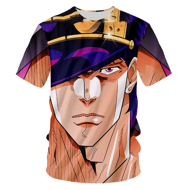 

2022 New Summer Apanese Anime Jojo Bizarre Adventure Pirnt T-Shirt Men's Tops Cartoon T-shirt Kawaii Jojo Graphic Tshirt Whosale