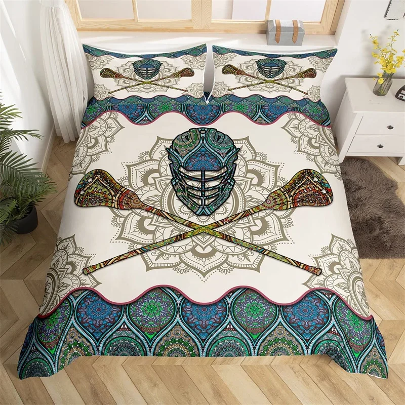 Комплект постельного белья из микрофибры с пододеяльником и мандалой