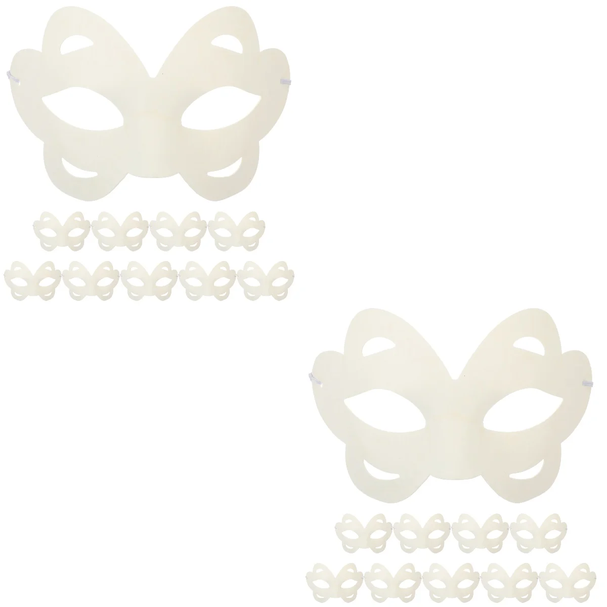 

20 Pcs Ordinary DIY Hand Painted Mask Miss Halloween Decor Paintable Half Masks Paper Cosplay