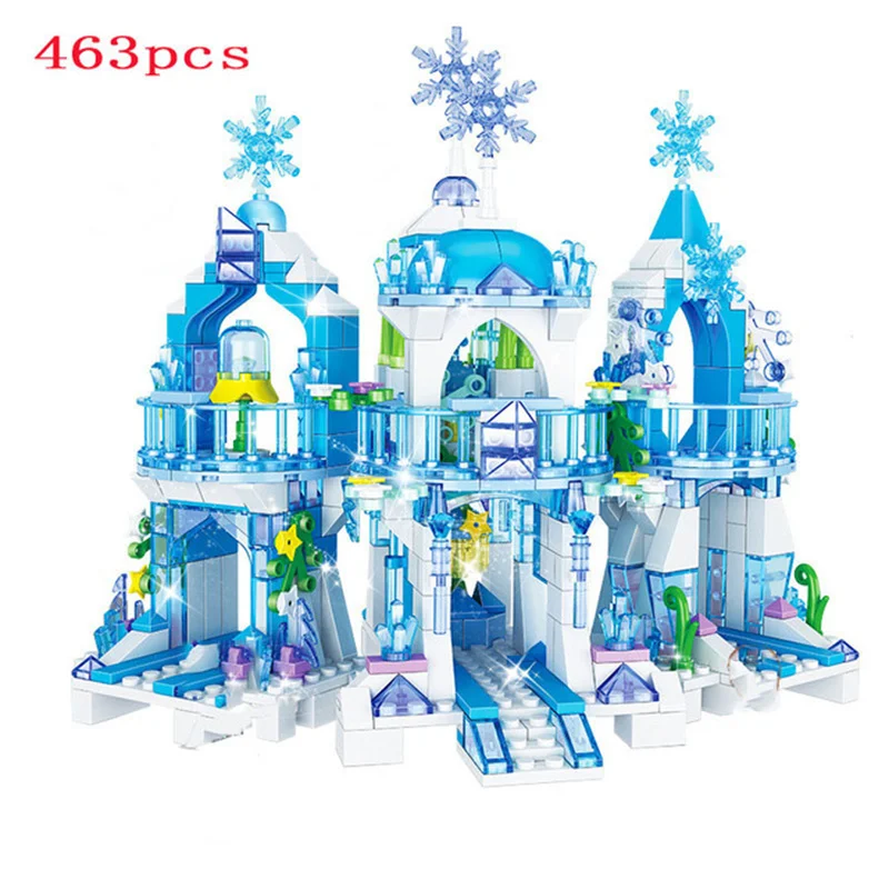 Конструктор Ледяной Замок принцессы модель Дом для друзей Снежный мир городской