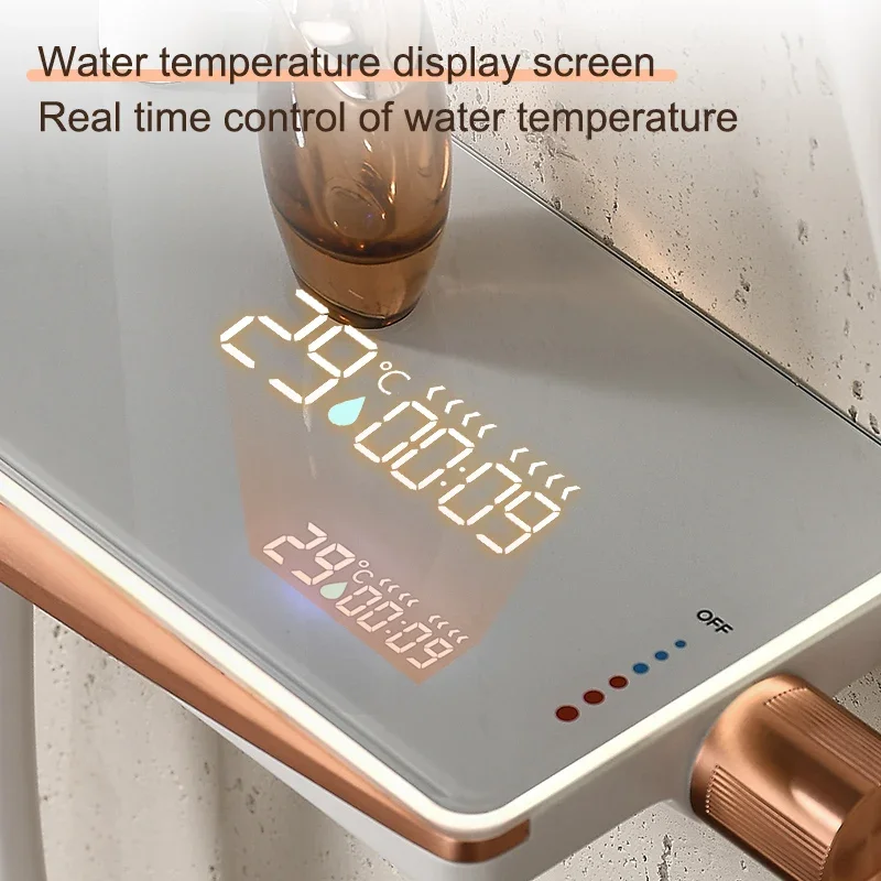 Белый душевой набор для ванной комнаты настенное крепление квартира серый