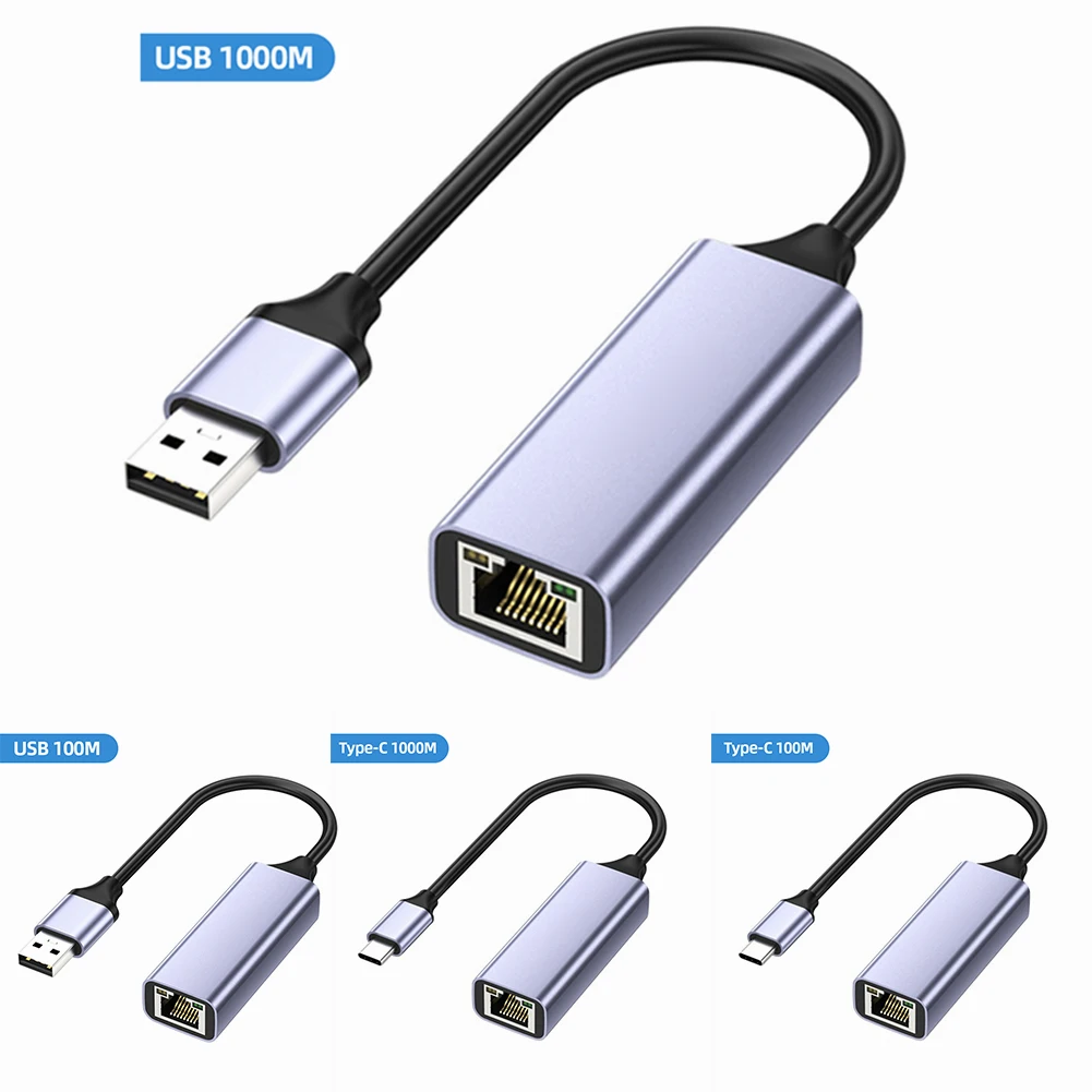 

USB Ethernet Adapter USB3.0 1000Mbps USB RJ45 Network Card Type-C Gigabit 2.5G for Laptop Xiaomi Box Windows PC Internet USB Lan