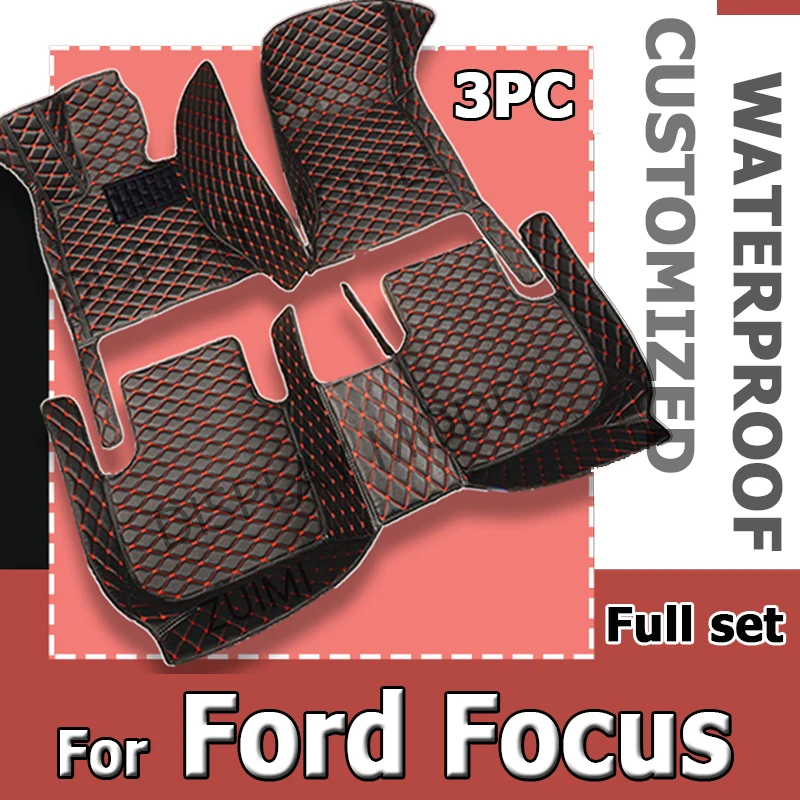 

Custom Leather Car Floor Mat For Ford Focus 2006 2007 2008 2009 2010 Interior Details Auto Carpet Rugs Foot Pads Accessories