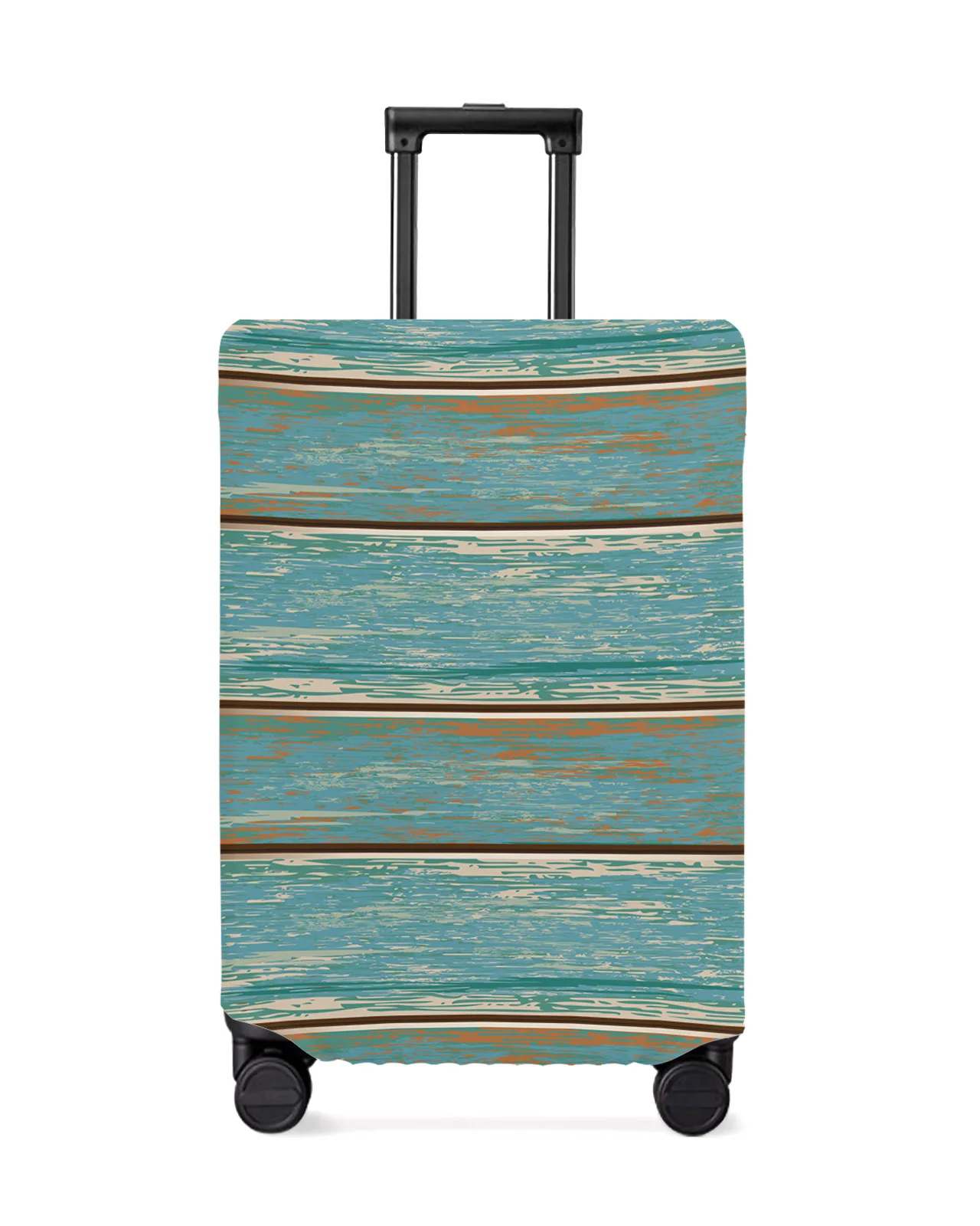 

Aqua Vintage Wood Grain Rustic Travel Luggage Cover Elastic Baggage Cover Suitcase Case Dust Cover Travel Accessories