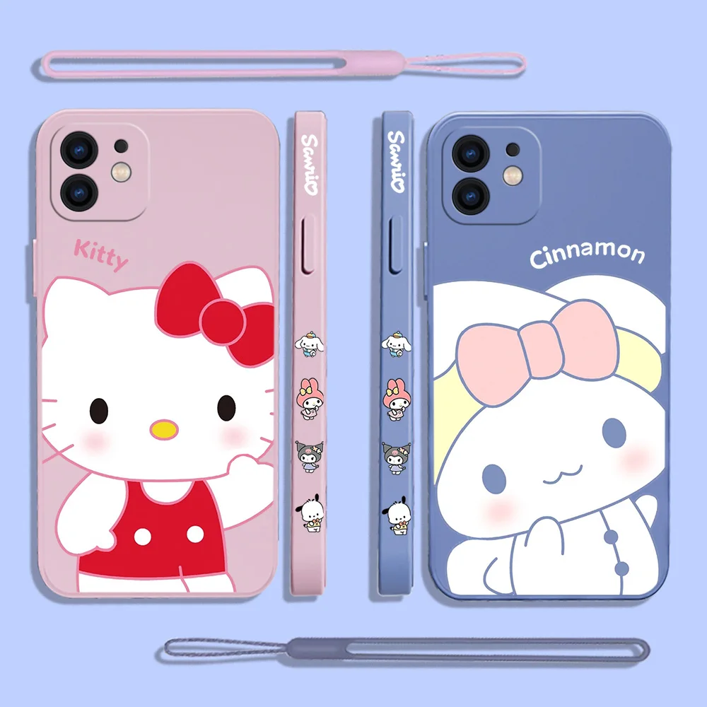 

Sanrio Pompom Purin Phone Case For Samsung A81 A53 A50 A12 A22S A52 A52S A51 A72 A71 A32 A22 A20 A30 A21S A11 4G 5G With Lanyard