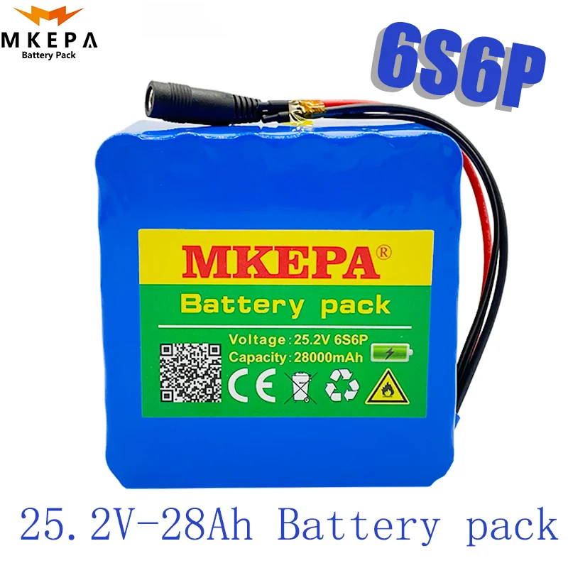 

24v 28ah 6S6P lithium 18650 battery 25.2V 28000mAh li-ion battery for bicycle battery pack 350w e bike 250w motor