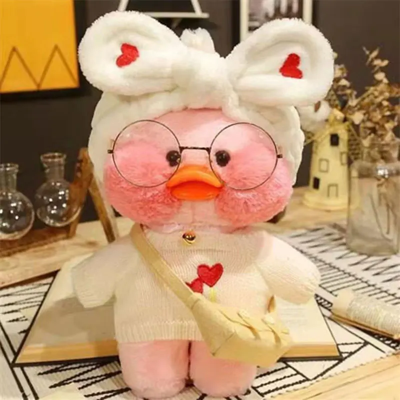 

30cm Cafe Duck Doll Clothes Kawaii LaLafanfan Plush Duck Soft Toy Stuffed Ducks Doll Accessories Girl`s Gift for Children Toys