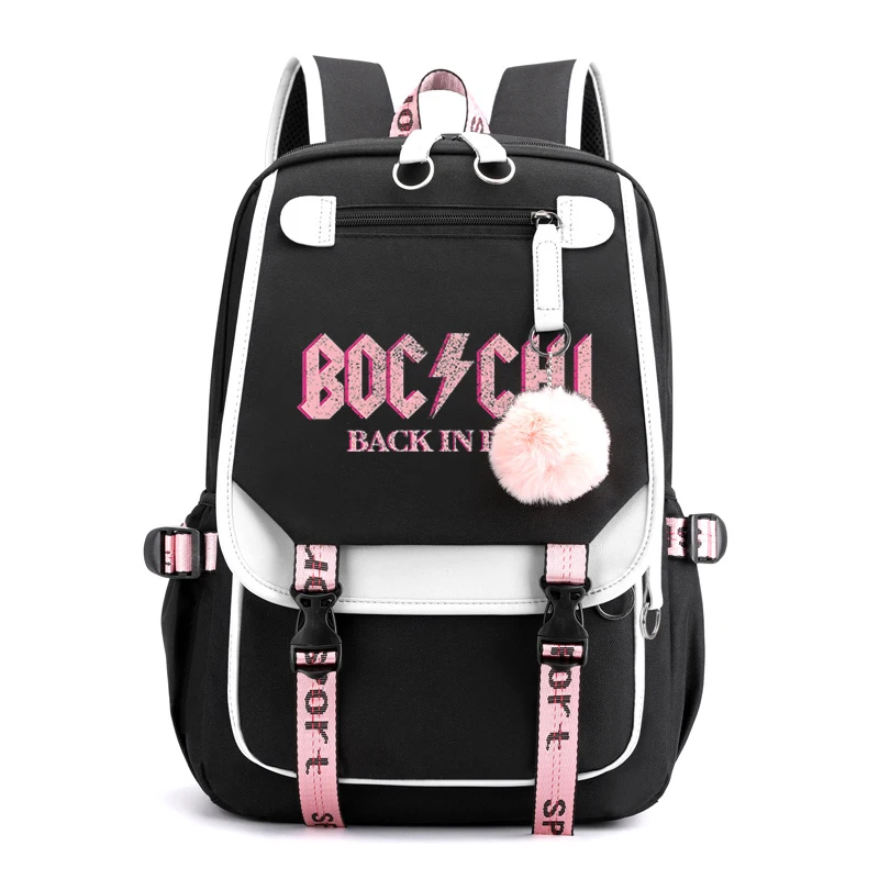 

Bocchi The Rock Anime Simple School Bag 2023 New Fashion Backpacks Korean Academy Shoulders Bags Black Pink Casual Trendy Bags