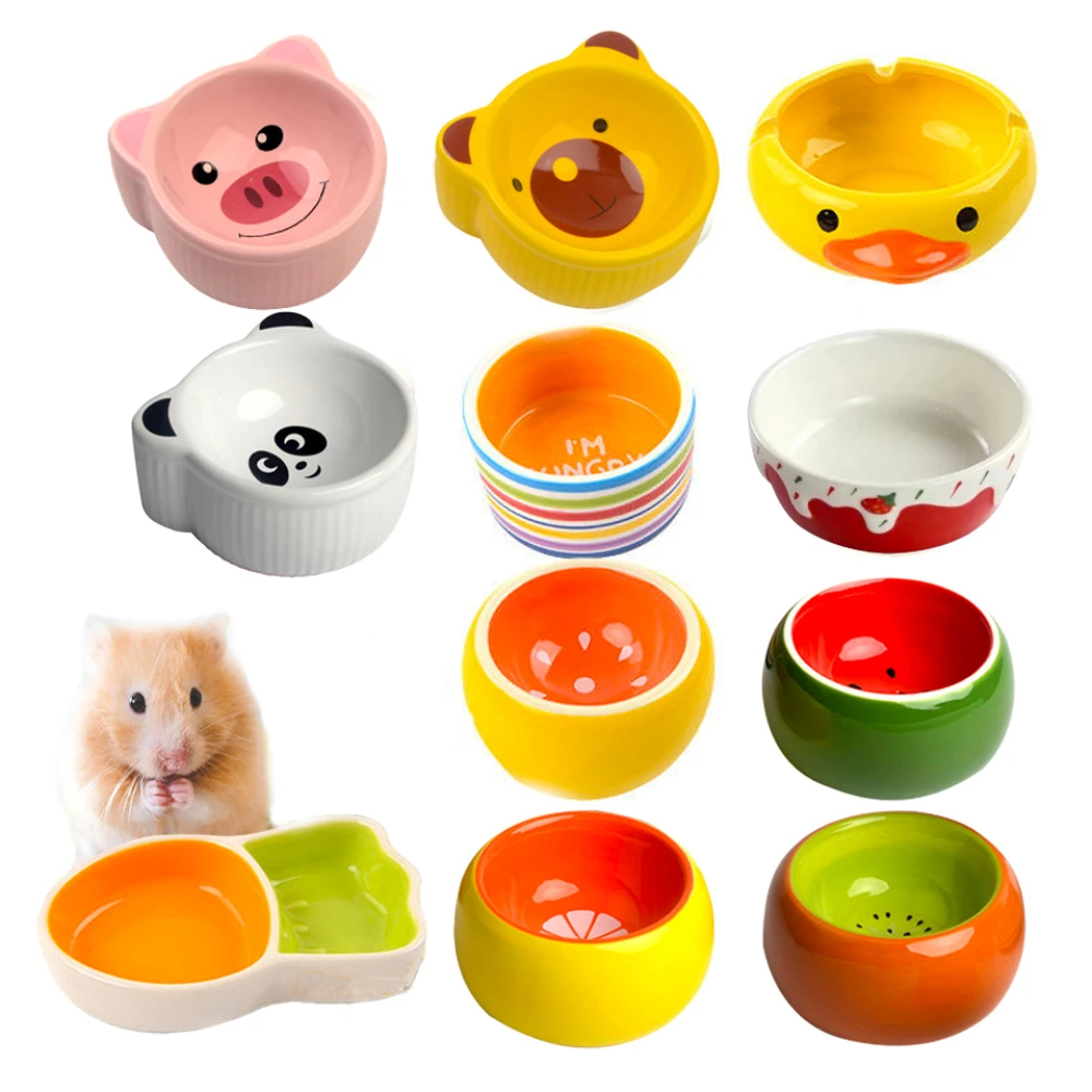 

Small Pet Strawberry Cute Pattern Hamster Ceramic Food Water Snack Feeder for Pets Squirrel Guinea Pig Chinchilla Bowl