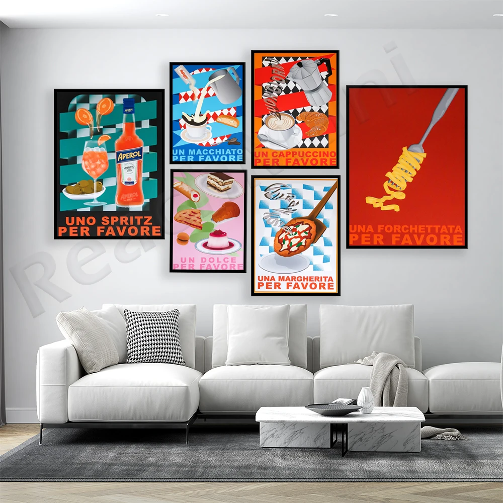 

Please spritz, please fork, please have a coffee - please have an ice cream, please have a macchiato food poster kitchen decor