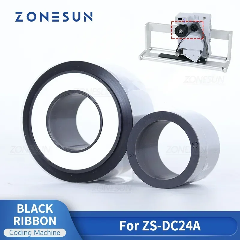 Фото Термолента ZONESUN для датировщика ZS-DC24A, 200 м, 1 комплект, черная №4