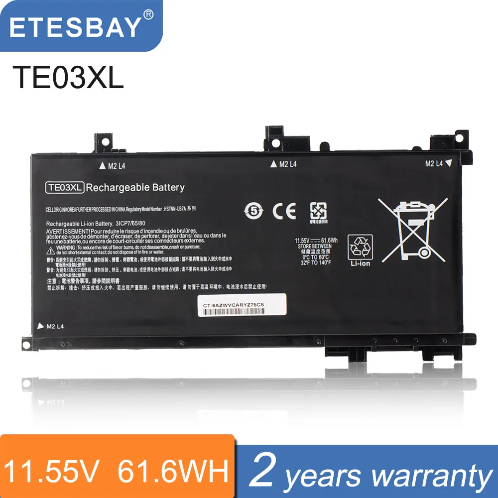 

ETESBAY TE03XL Laptop Battery For HP OMEN TPN-Q173 HSTNN-UB7A 15-bc011TX 15-bc012TX 15-bc013TX 15-bc015TX 849570-541 61.6WH