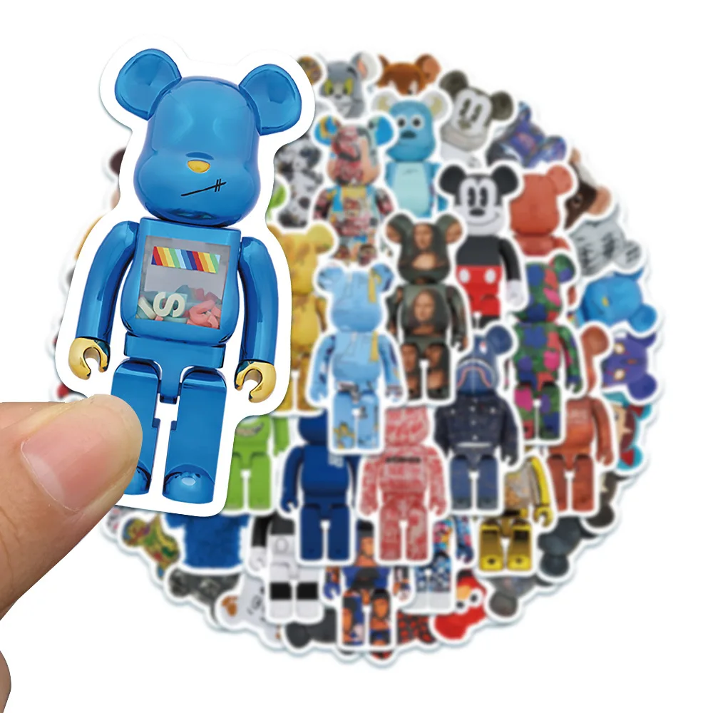 

50Pcs Bearbrick Stickers Cartoon Gloomy Graffiti Sticker Diy Fridge Diary Luggage Laptop Guitar Phone Skateboard Decal Toy Gift