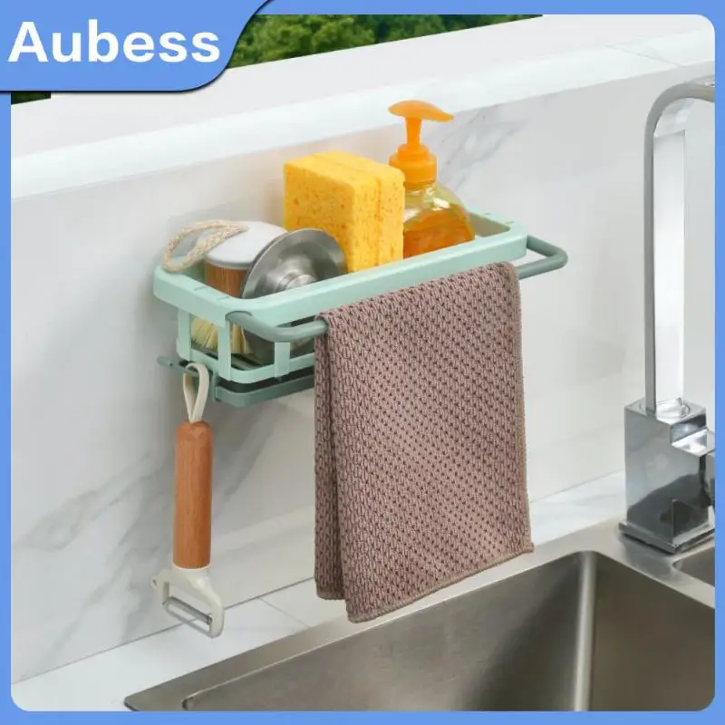 

Telescopic Sink Tray Kitchen Gadgets Accessories Tool Dish Drainer Soap Rack Wall Mounted Sponge Holder Extensible Design