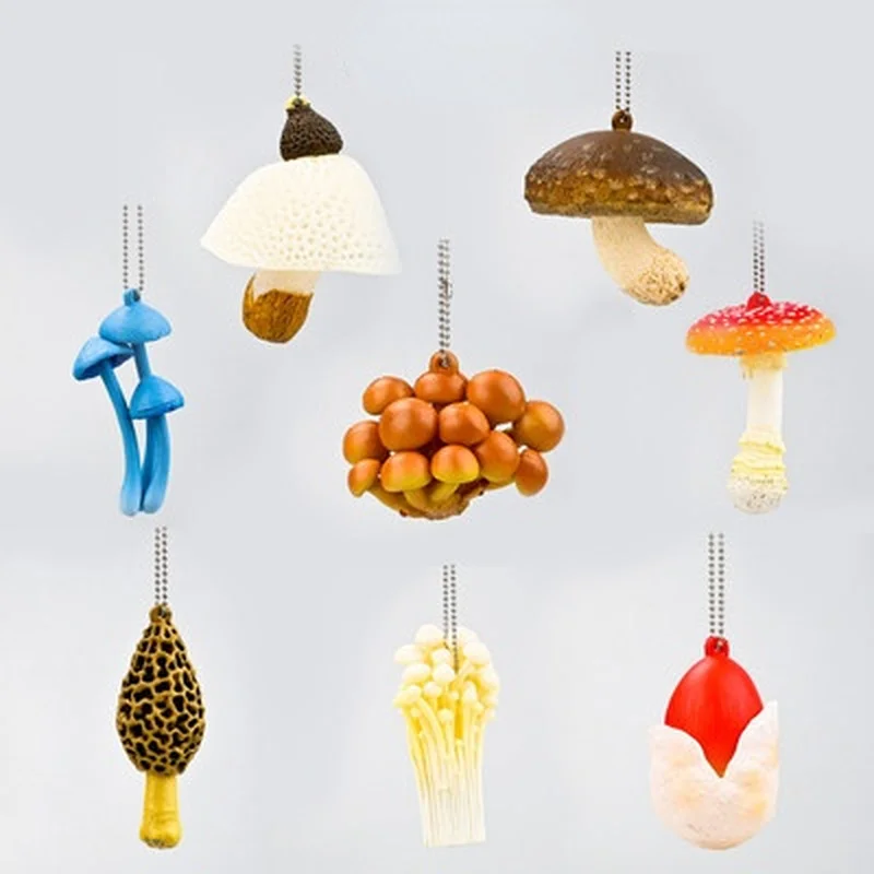 

Оригинальная японская модель IKIMON Gashapon Kawaii брелок с мягкой едой модели грибов эноки искусственные игрушки Растения подарок