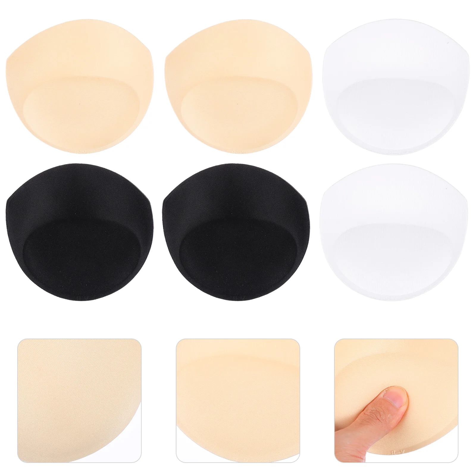 

3 Pairs Round Insert Breathable Sponge Inserts Cup Push Sports Pad Enhancer Shaper for