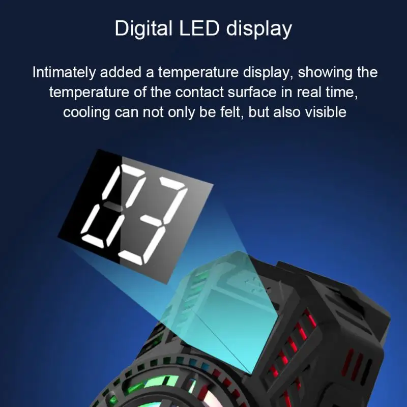 Cooling Artifact Mobile Phone Semiconductor Radiator Mini With Gradient Rainbow Light Effect Cooling Clip Phone Accessories