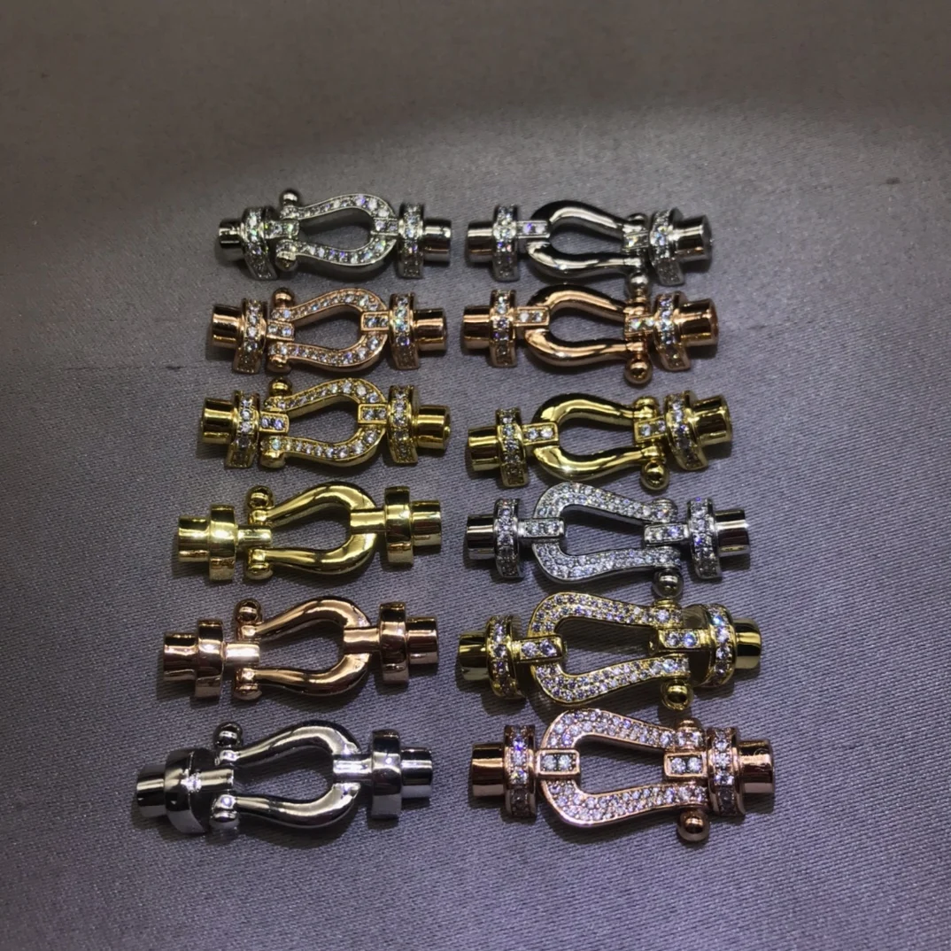 Nylon rope high version U-shaped horseshoe buckle red rope bracelet female micro studded with diamond Year hand rope ornaments