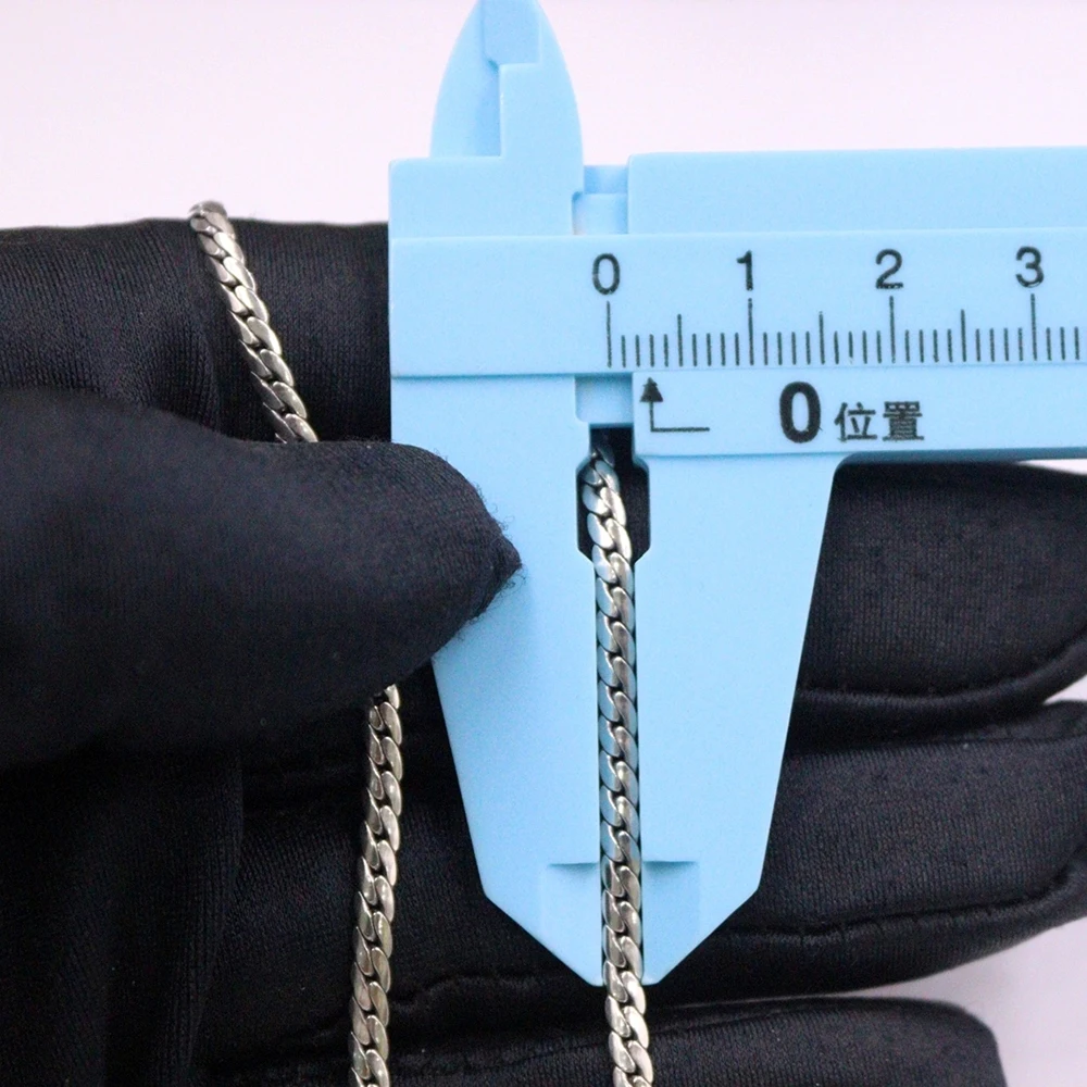 Настоящая твердая цепочка из стерлингового серебра 925 пробы для мужчин и женщин 3