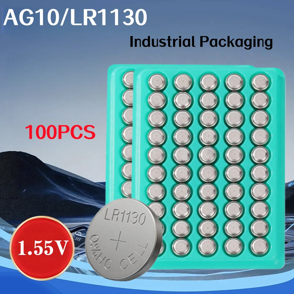 Фото 50-300 шт. кнопочных батареек AG10 LR1130 389A LR1130 LR54 L1131 1.55В высокой емкости для часов, калькуляторов, лазеров №3