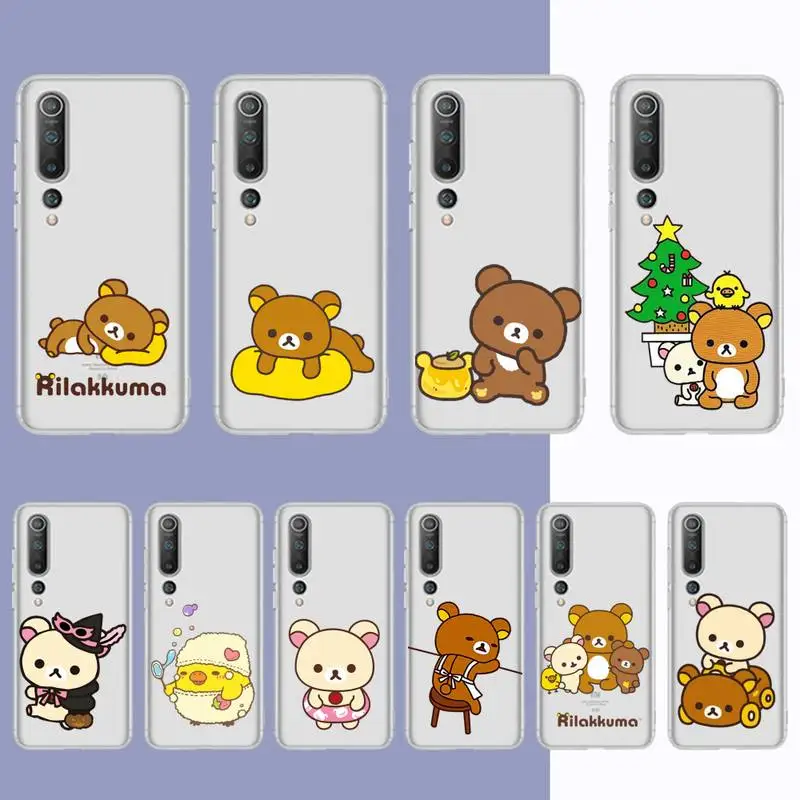 YNDFCNB Rilakkuma чехол для телефона Samsung S20 S10 lite S21 plus Redmi Note8 9pro Huawei P20 прозрачный |