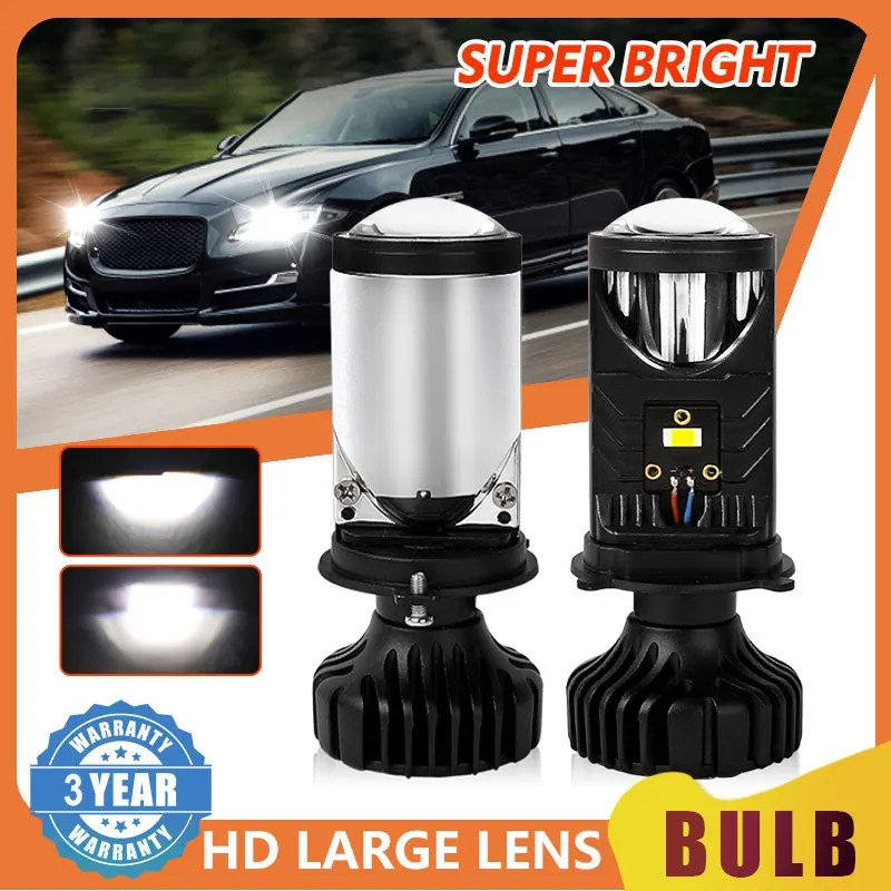 

HAOLIDE Y6 H4 Mini Projector Lens High Low Beam Turbo Fan Auto LED Car Lights 20000LM H4 Led Canbus Auto Fog Driving Lights Bulb