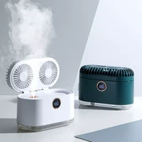 2 in1 chargeable wireless air humidifier with conditioning fan led light ultrasonic cool mist maker fogger usb aroma diffuser