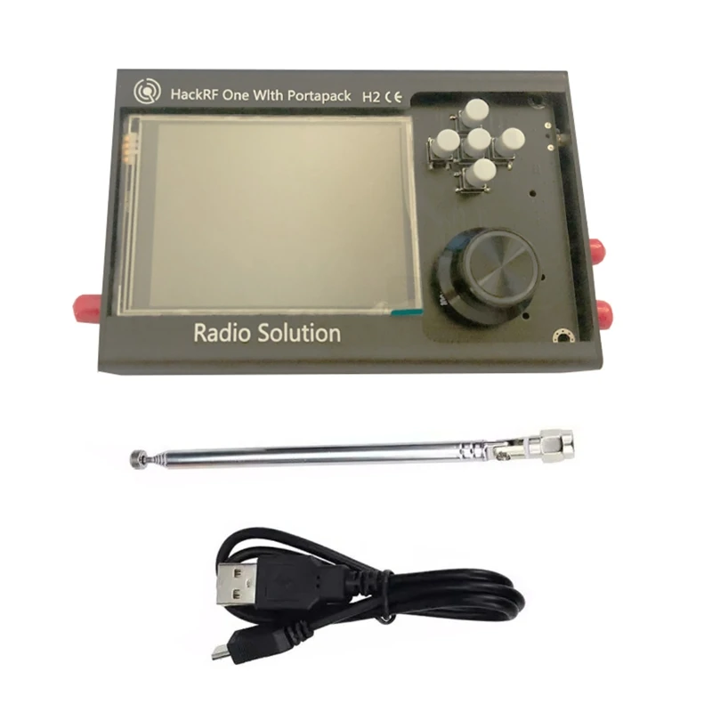 

2022 Новинка для HackRF One + Пластиковый Корпус в сборе + антенна + USB-кабель + Модернизированный ЖК-дисплей 3,2 дюйма PortaPack H2