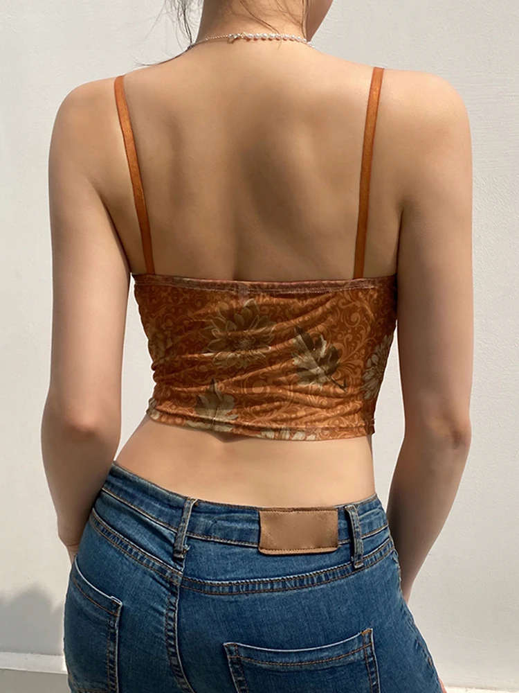 HEYounGIRL винтажный сетчатый кружевной летний женский короткий топ прозрачные