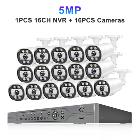Система видеонаблюдения TinoSec, 16 каналов, 5 МП, H.265, PoE