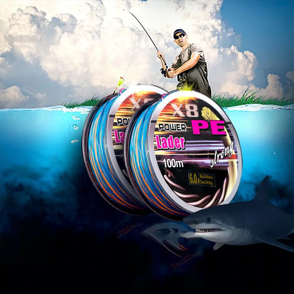

New 100m 8 Strands PE Braided Fishing Line Super Strength Impact-resistant Fishing Wire For Carp Fishing Tackle Tools Drop ship