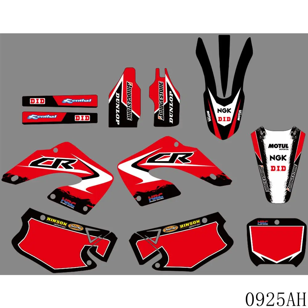 

Full Graphics Decals Stickers Motorcycle Background Custom Number Name For HONDA CR 125 CR 250 CR125 CR250 2000 2001