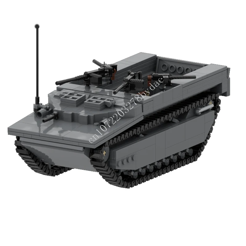 589 шт. MOC WW2 военное оружие серии Panzer LVT-4 посадка модель бронеавтомобиля