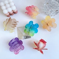 candy gradient color acrylic hair claw cute flower small hair catch bangs hairpin top clip hair styling accessories