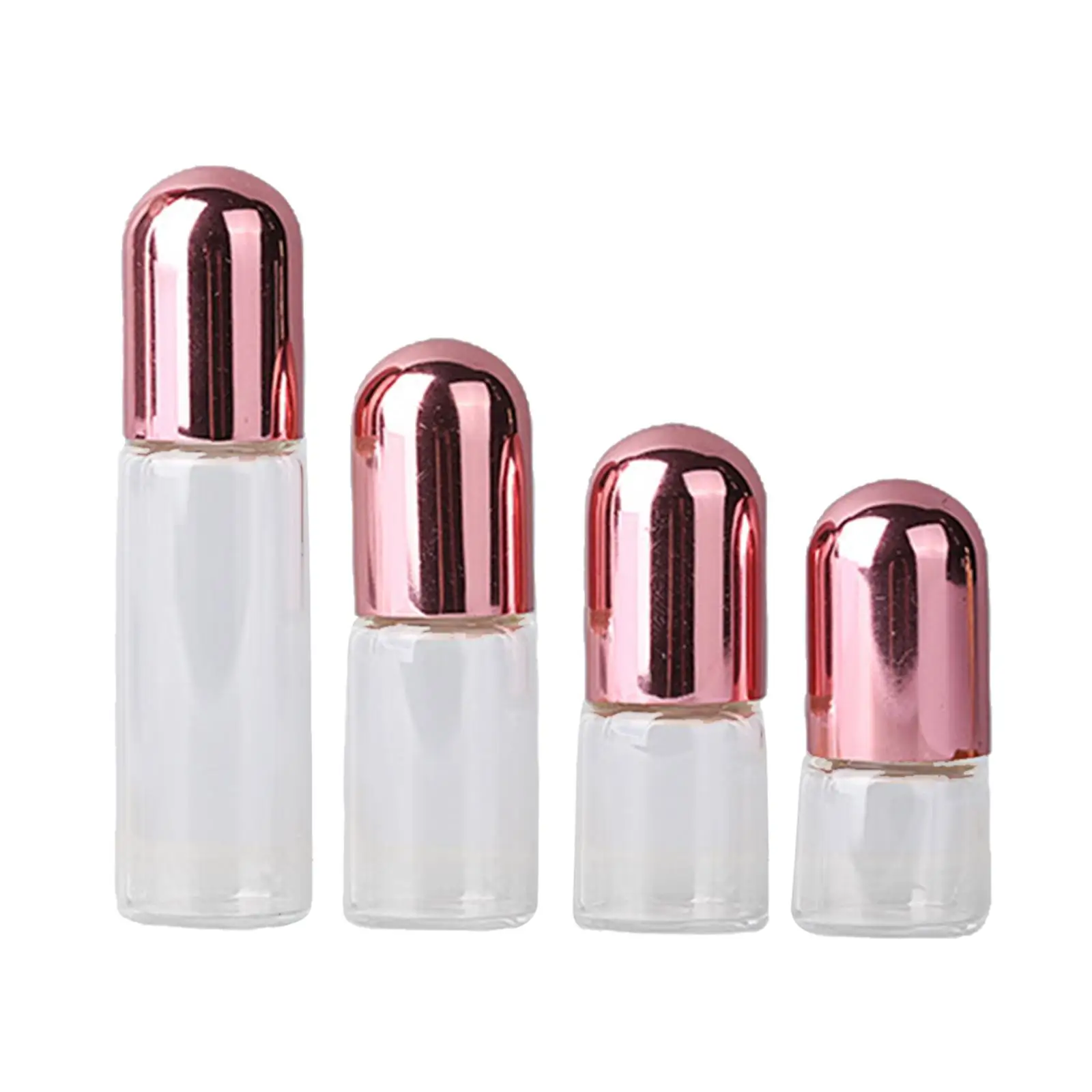 

Set Essential Oil Roller Bottles Refillable with Pink Lids Portable