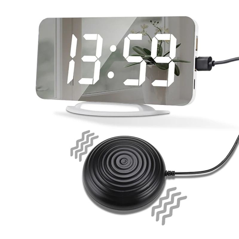 

Led Vibration Alarm Clock Mute Bedside Luminous Clock For Deaf And Hard Of Hearing Snooze