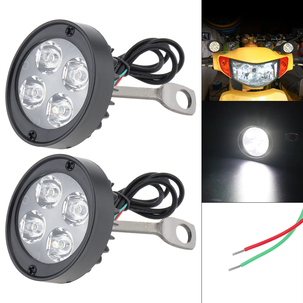 Купи 2pcs Motorcycle Headlight Bulbs 12V To 85V 3W Super Bright LED Spotlight White Light Color for Motorcycle Electronic Motorbikes за 831 рублей в магазине AliExpress