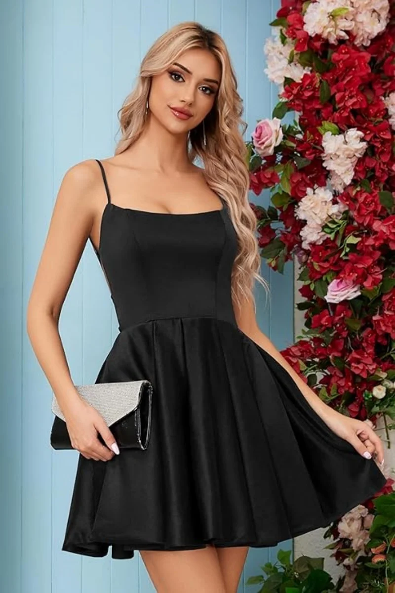 Атласное мини-платье для выпускного вечера подростков короткое платье с