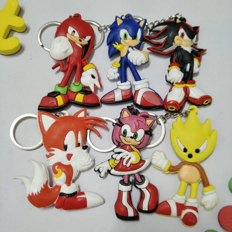 Игрушечная фигурка супер Sonic Knuckles Tail Hedgehog аниме брелок игрушки сумка подвески