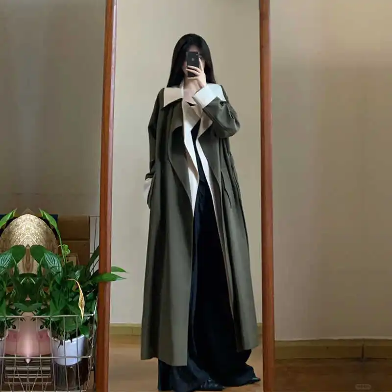 Корейский плащ Sle Tall Exta-long для ранней осени весенне-осенний женский 2024 новая