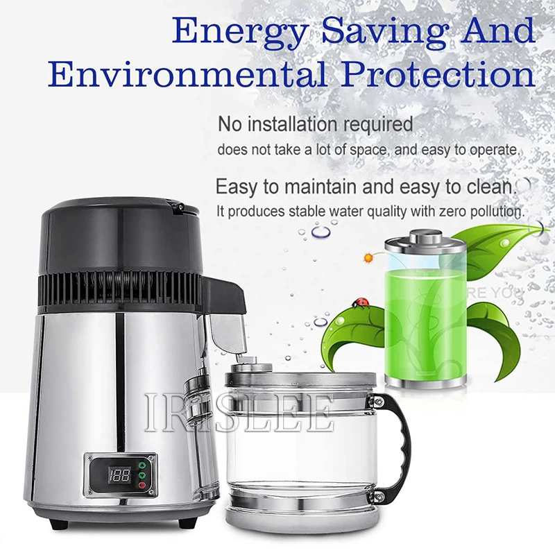 

Pure Water Distiller Stainless Steel 4L Dental Distilled Water Machine Filter Medical Labs Electric Distillation Purifier