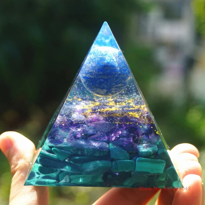 

Orgonite Pyramid Healing Crystals Energy Generator Amethyst Home Decorations Natural Stone Pendulum Reiki Chakra Meditation Tool