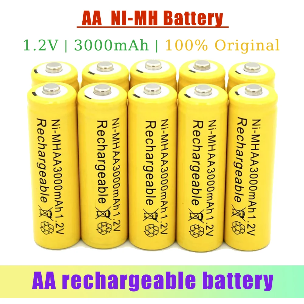 

pilha recarregavel aa 1.2V 3000mAh NI-MH AA Pre-charged Rechargeable Batteries AA Battery for Toys Camera Microphone Torch