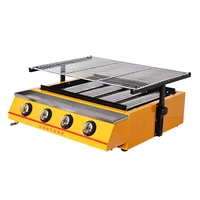4 burnes outdoor stainless steel lpg gas plancha gas bbq grill